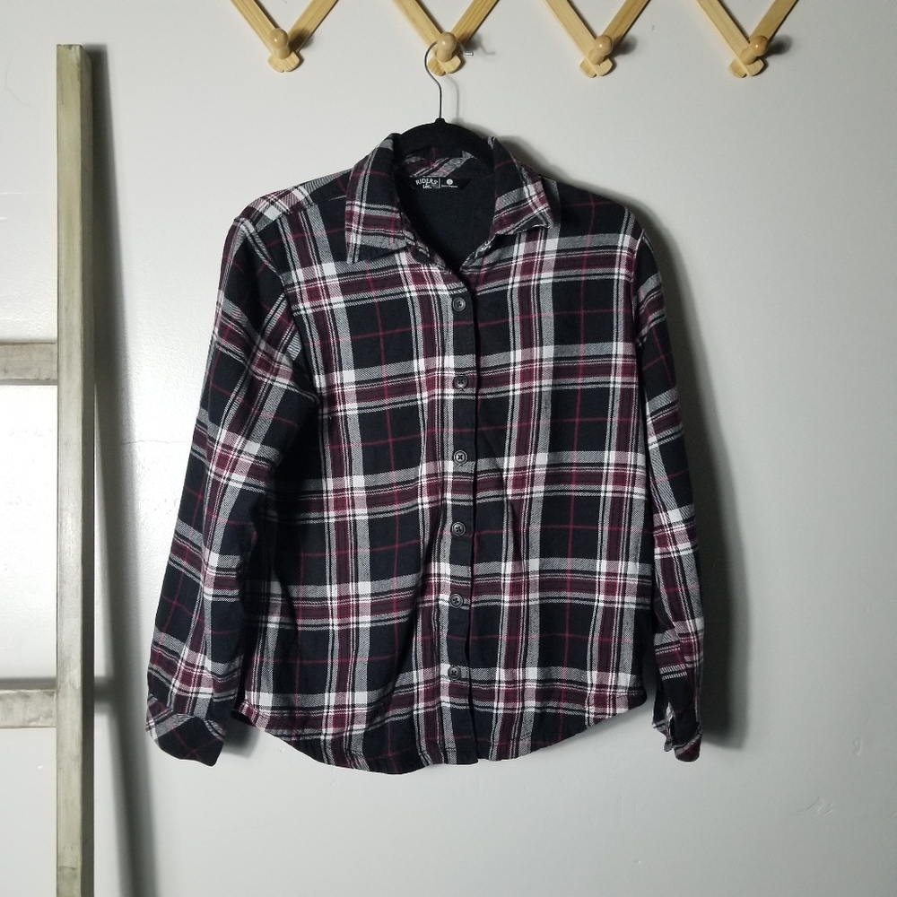 RIDERS BY LEE WOMEN'S FLEECE LINED FLANNEL SIZE SMALL